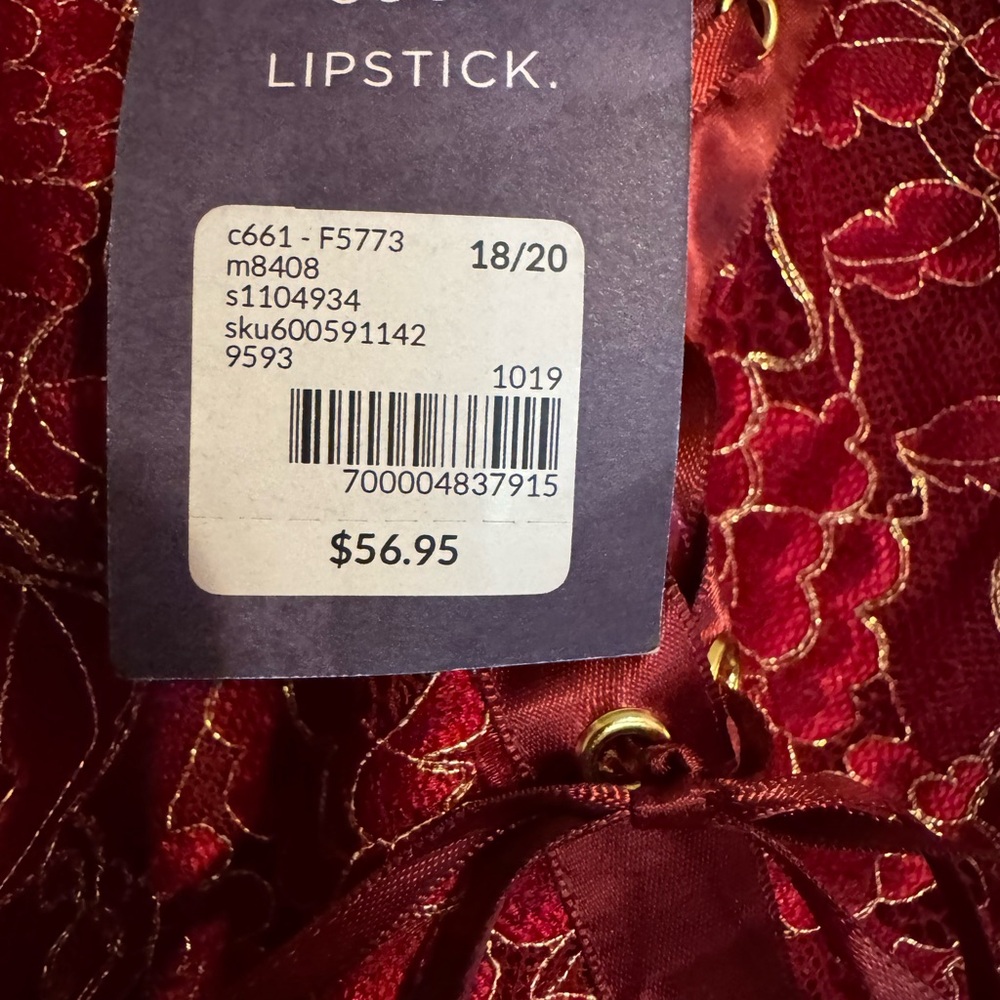 NWT Cacique Red Lace Chemise - Picture 2 of 8